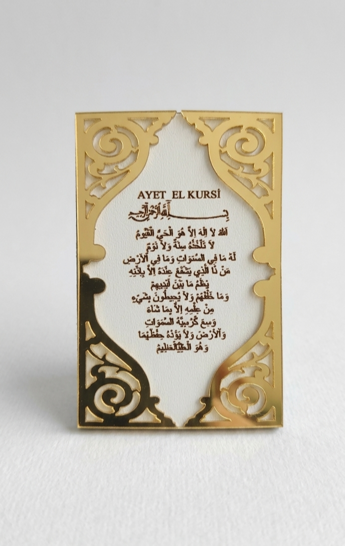 Gold Aynalı Pleksi Ayetel Kürsi Magnet (20 adet)